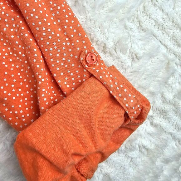 L.L.Bean Short/Long-Sleeve Blouse Coral/Orange Women's Size Large - Picture 6 of 13